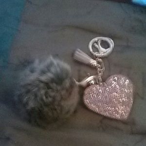 beautiful crystal heart key chain